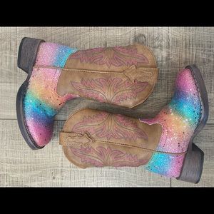 Roper Little Kids Glitter Rainbow Boots